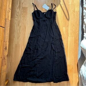Aritzia Wilfred Providence Black Midi Dress – NWT Size 2